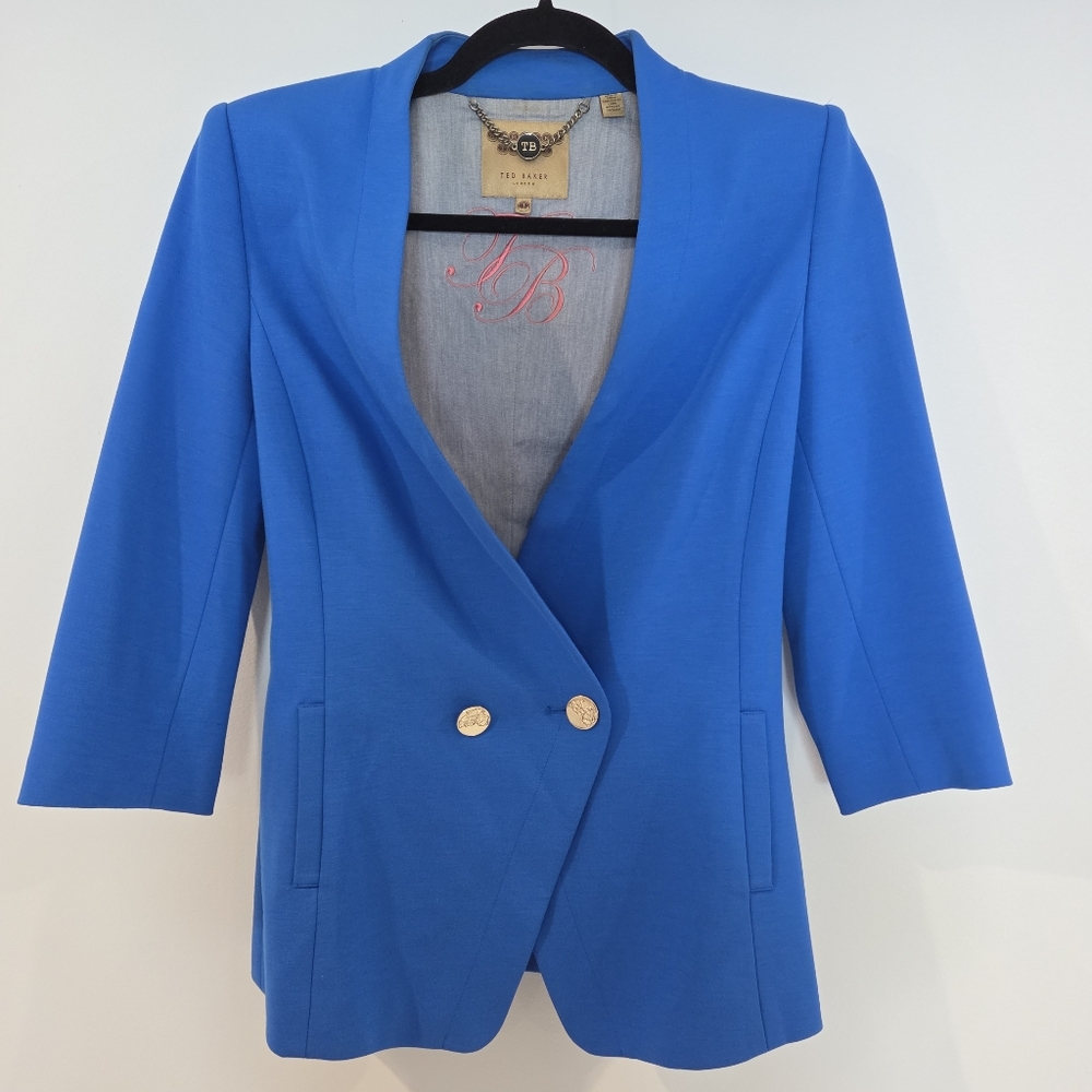 TED BAKER blazer in vibrant blue color.